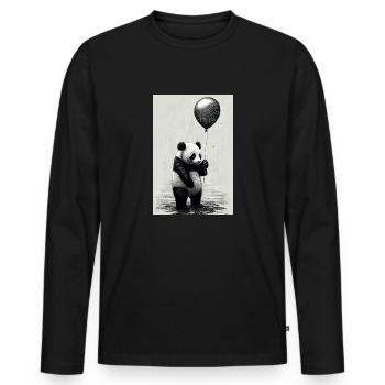 Panda Bear Panda Animal Pandas Animal Ballon - T-shirt manches longues Premium bio Homme - noir - Devant - Nico (187cm)