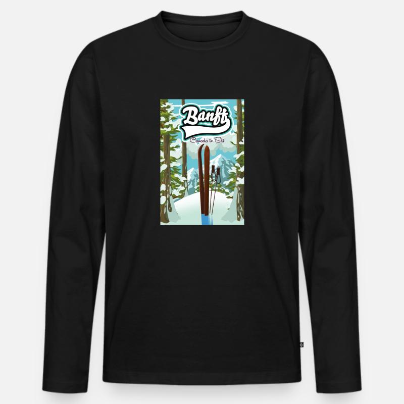 Banff Kanada Reiseplakat - Männer Premium Bio Langarmshirt - Schwarz