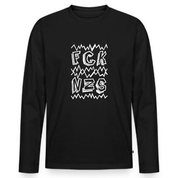 FCK NZS - Men's Premium Organic Long Sleeve Shirt - black - Front - Nico (187cm)