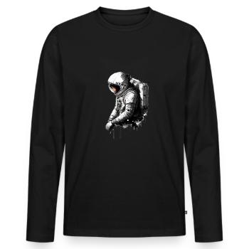 Astronaute - T-shirt manches longues Premium bio Homme - noir - Devant - Nico (187cm)