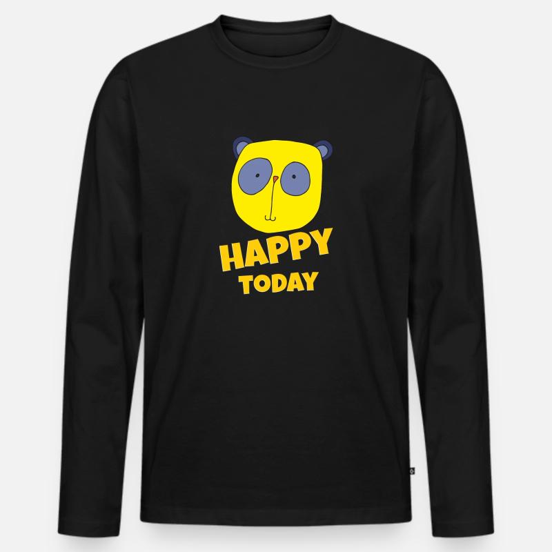 koala happy today - Männer Premium Bio Langarmshirt - Schwarz