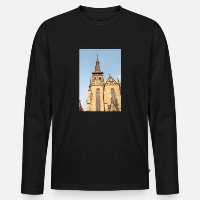 Marienkirche Osnabrück - Männer Premium Bio Langarmshirt - Schwarz