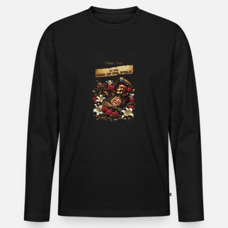 an den Rand der Welt - Männer Premium Bio Langarmshirt - Schwarz
