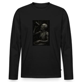 Sucht - Männer Premium Bio Langarmshirt - Schwarz - Vorne - Nico (187cm)