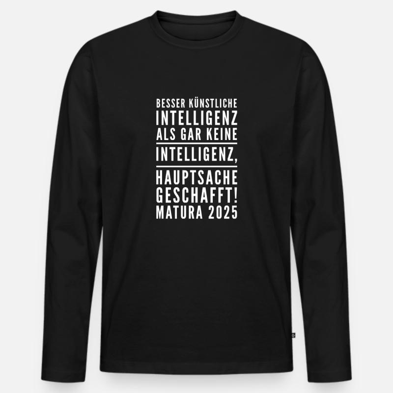 Matura 2025 - Männer Premium Bio Langarmshirt - Schwarz