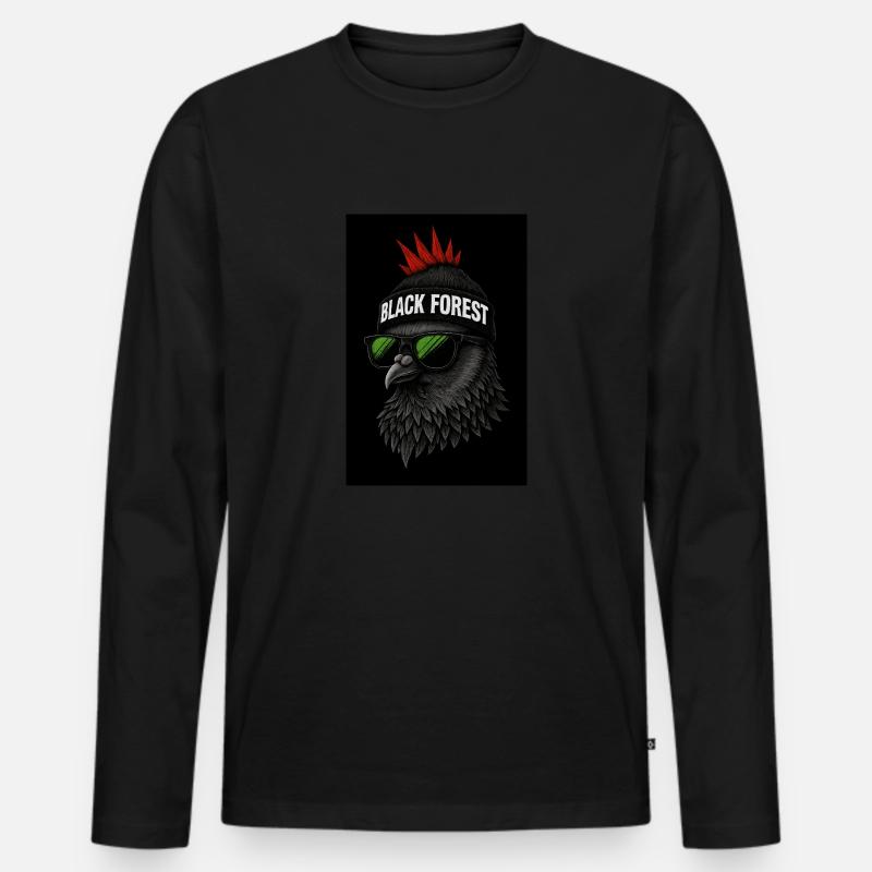 BLACK Forest - Schwarzwald - Männer Premium Bio Langarmshirt - Schwarz