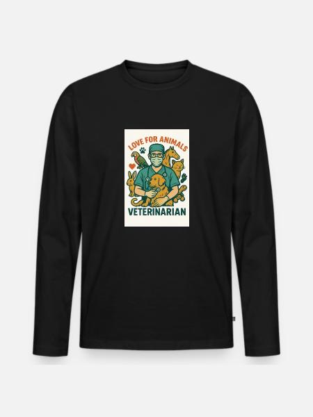 Veterinarian - love for animals - Men's Premium Organic Long Sleeve Shirt - black