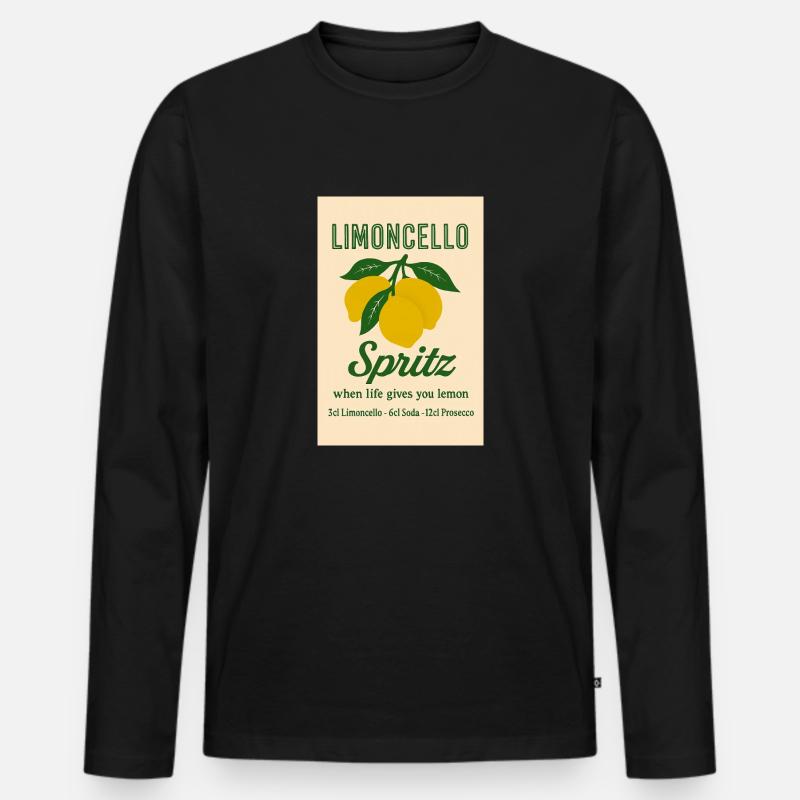 Limoncello Spritz - Männer Premium Bio Langarmshirt - Schwarz