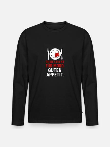 Murder on the plate - Men's Premium Organic Long Sleeve Shirt - black