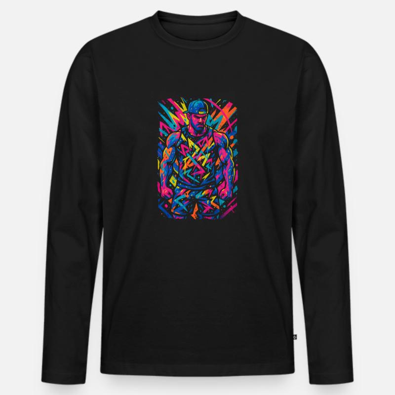 neonmuscles - Männer Premium Bio Langarmshirt - Schwarz