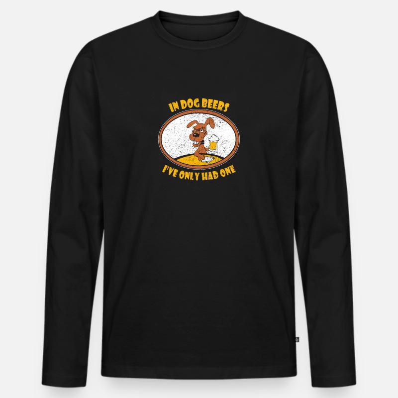 Beer Drinking Dog Beers - Männer Premium Bio Langarmshirt - Schwarz