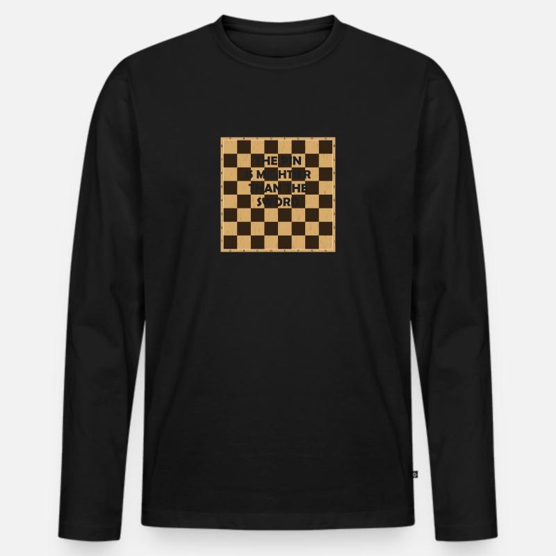 Chess Player Master Chess Sayings - Männer Premium Bio Langarmshirt - Schwarz