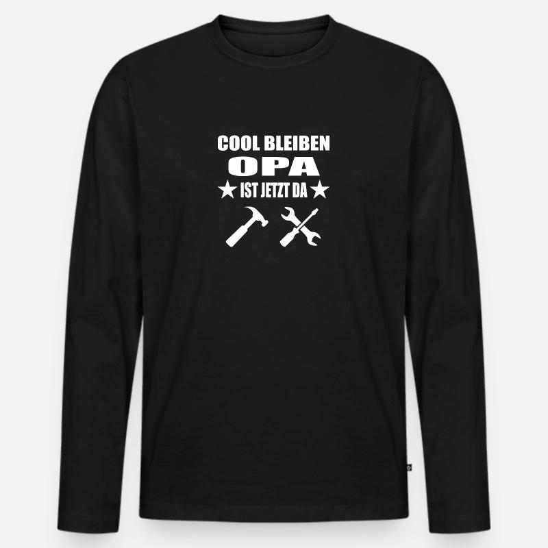Opa - Männer Premium Bio Langarmshirt - Schwarz