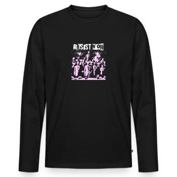 Le choc des classes rebelles résiste à la résistance - T-shirt manches longues Premium bio Homme - noir - Devant - Nico (187cm)