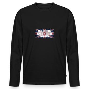 coldest summer climate protection summer england flag - Men's Premium Organic Long Sleeve Shirt - black - Front - Nico (187cm)