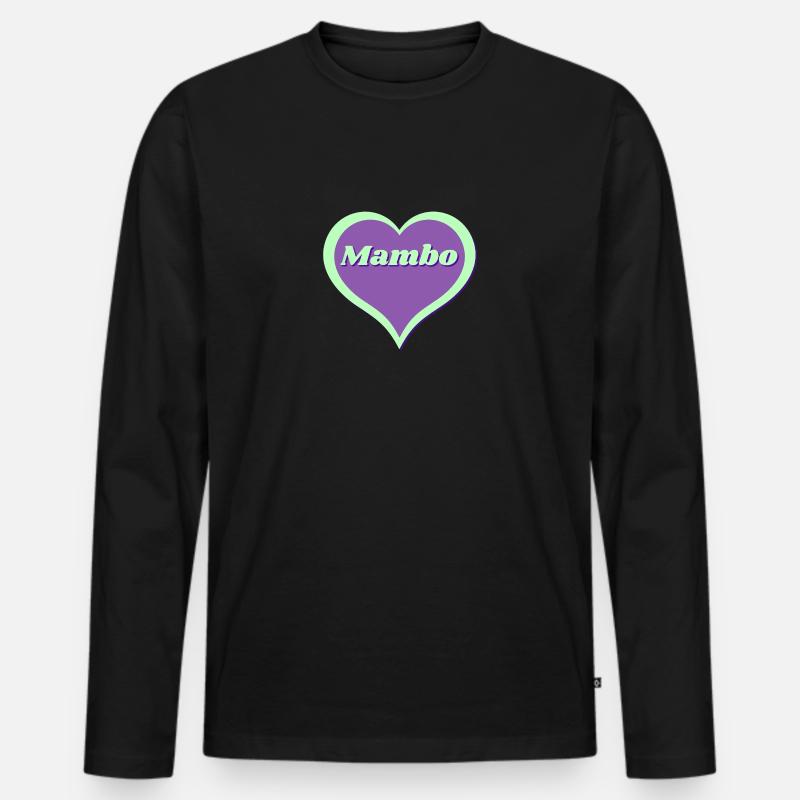 Mambo Herz - Männer Premium Bio Langarmshirt - Schwarz