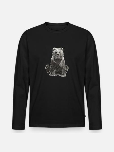DORO sits SW - Men's Premium Organic Long Sleeve Shirt - black