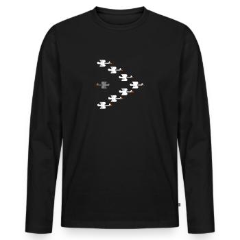Inspirational Swim Against The Current Anti - Men's Premium Organic Long Sleeve Shirt - black - Front - Nico (187cm)