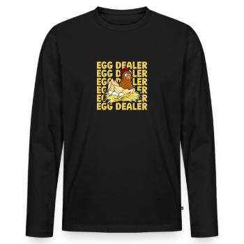 Egg Dealer Egg Farmer Chicken Lover - Männer Premium Bio Langarmshirt - Schwarz - Vorne - Nico (187cm)