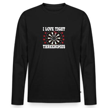 Darts drôle Freesomes serrés Joueur de fléchettes - T-shirt manches longues Premium bio Homme - noir - Devant - Nico (187cm)