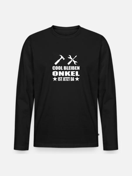 Onkel - Männer Premium Bio Langarmshirt - Schwarz