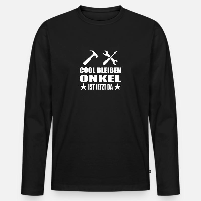 Onkel - Männer Premium Bio Langarmshirt - Schwarz
