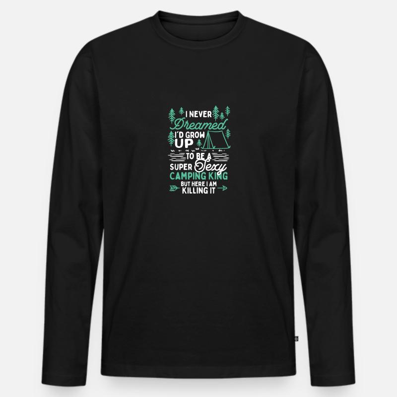 Camping King - Männer Premium Bio Langarmshirt - Schwarz