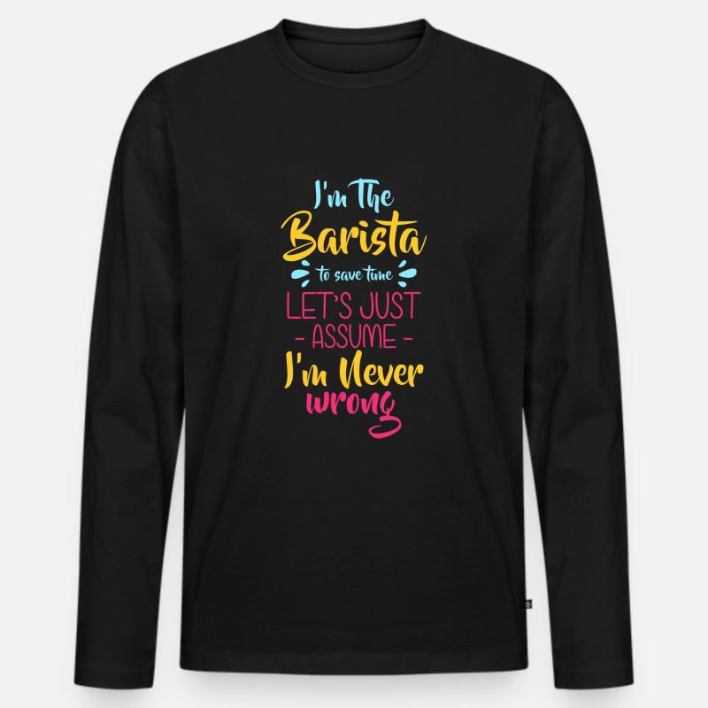 Espresso Coffeeshop Siebträger - Männer Premium Bio Langarmshirt - Schwarz