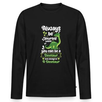 Urzeit Stegosaurus Rex Raptor - Männer Premium Bio Langarmshirt - Schwarz - Vorne - Nico (187cm)