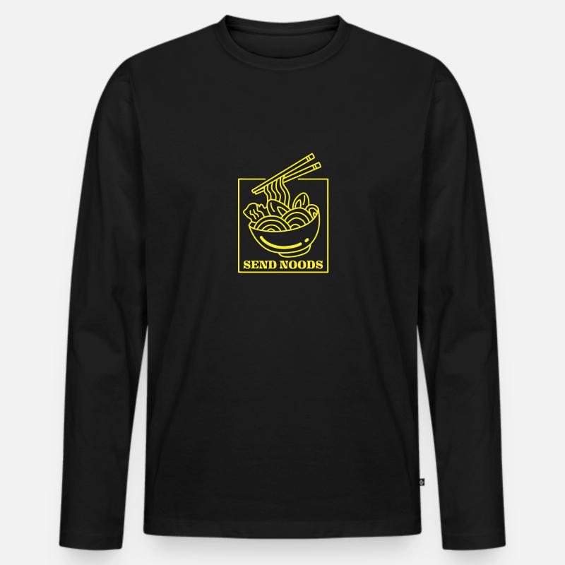 Send Noods - Männer Premium Bio Langarmshirt - Schwarz