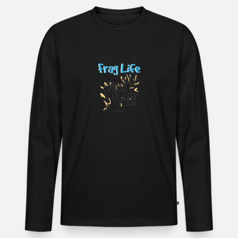 Frag Life - Männer Premium Bio Langarmshirt - Schwarz