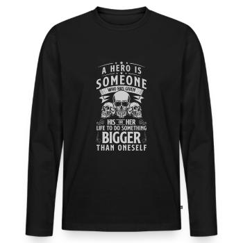 Everyday hero Savior Cape Strength - Men's Premium Organic Long Sleeve Shirt - black - Front - Nico (187cm)