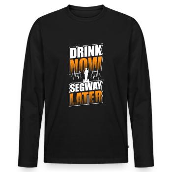 Roller Transport Modefahrzeug - Männer Premium Bio Langarmshirt - Schwarz - Vorne - Nico (187cm)