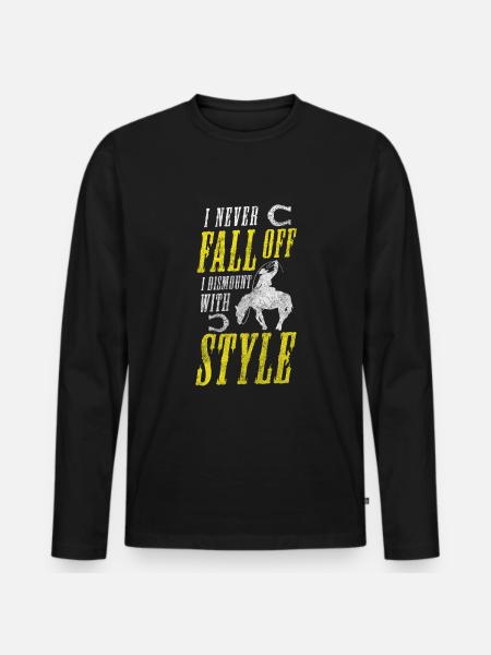Cowboy Saddle - Men's Premium Organic Long Sleeve Shirt - black