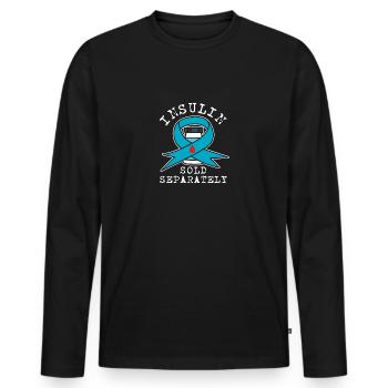 Insulin Sold Separately - Männer Premium Bio Langarmshirt - Schwarz - Vorne - Nico (187cm)