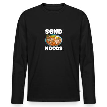 Send Noods - Männer Premium Bio Langarmshirt - Schwarz - Vorne - Nico (187cm)