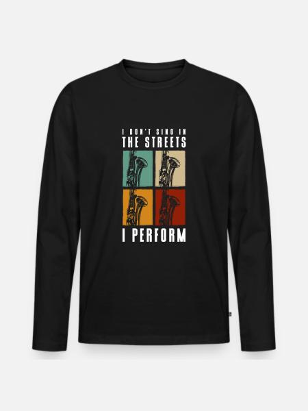 Musiker Kunst Kreativ - Männer Premium Bio Langarmshirt - Schwarz