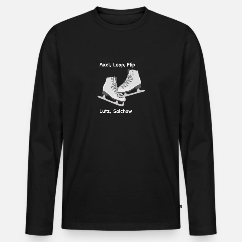 Axel Loop Flip - Männer Premium Bio Langarmshirt - Schwarz