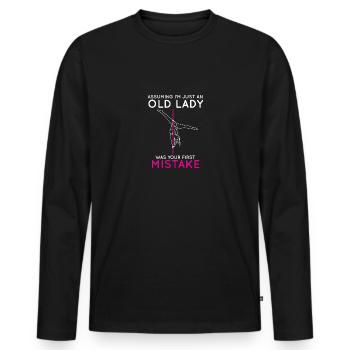 Assuming I'm Just An Old Lady Was Your First - Männer Premium Bio Langarmshirt - Schwarz - Vorne - Nico (187cm)