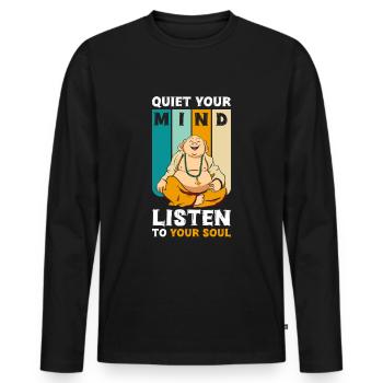 Relaxation de la conscience spirituelle - T-shirt manches longues Premium bio Homme - noir - Devant - Nico (187cm)