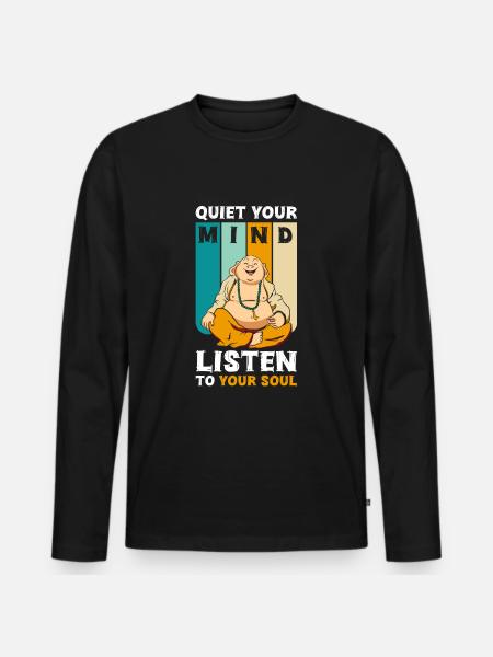 Relaxation Om Spiritual Awareness - Men's Premium Organic Long Sleeve Shirt - black