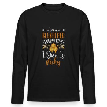 Beekeeper Beekeeping Stinger - Men's Premium Organic Long Sleeve Shirt - black - Front - Nico (187cm)