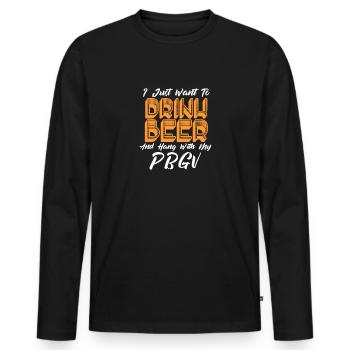 Bier trinken und mit meinem PBGV abhängen - Männer Premium Bio Langarmshirt - Schwarz - Vorne - Nico (187cm)