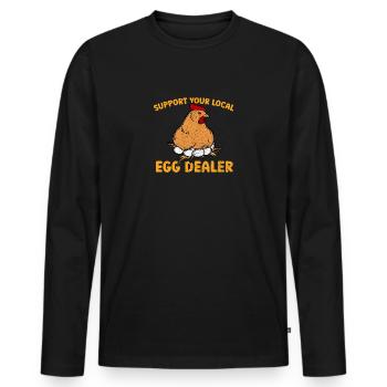 Egg Dealer Egg Farmer Chicken Lover - Männer Premium Bio Langarmshirt - Schwarz - Vorne - Nico (187cm)