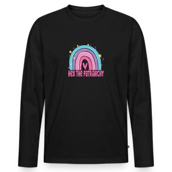 Pro-Choice AF Hex Le Patriarcat Féministe - T-shirt manches longues Premium bio Homme - noir - Devant - Nico (187cm)