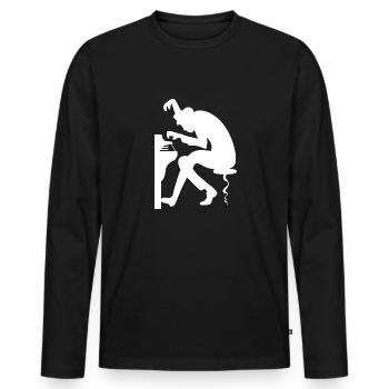 The Pianist Pianist Master Gift - Men's Premium Organic Long Sleeve Shirt - black - Front - Nico (187cm)
