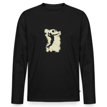 Volleyball Beach Grunge Vintage - Men's Premium Organic Long Sleeve Shirt - black - Front - Nico (187cm)