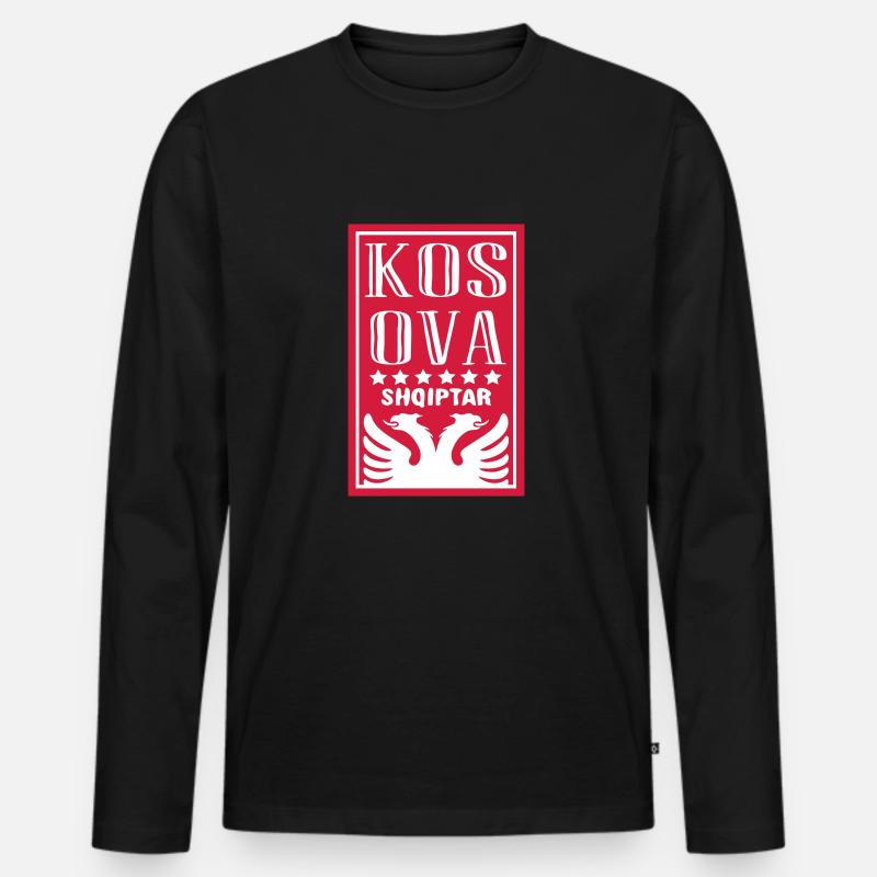 shqiptar design kosova - Männer Premium Bio Langarmshirt - Schwarz