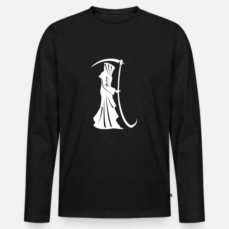 Sensenmann, Reaper - Männer Premium Bio Langarmshirt - Schwarz