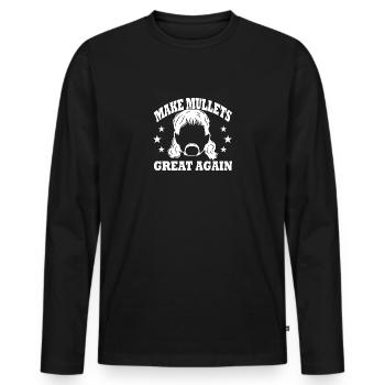 RENDRE LES MULETS GRANDS À NOUVEAU POILS DE MULETS - T-shirt manches longues Premium bio Homme - noir - Devant - Nico (187cm)